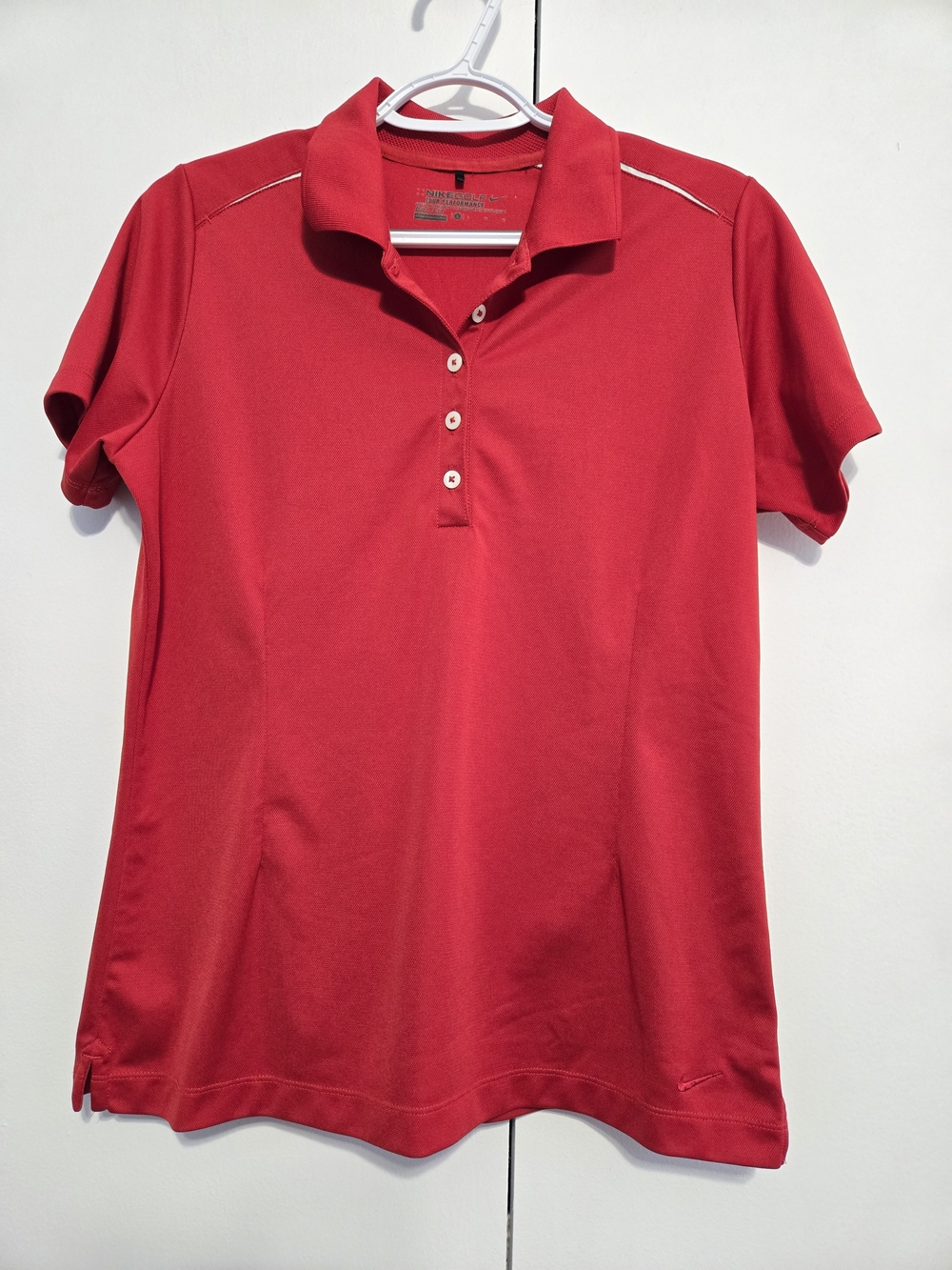 Nike Golf Dri-FIT Tour Performance Polo Shirt Women's Large Red Short Sleeve